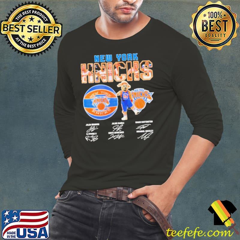 New York Knicks basketball mascot logo players names signatures shirt