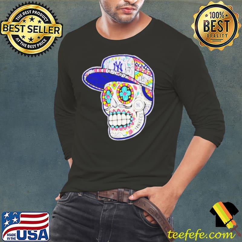 New York Yankees sugar skull s Long Sleeve Tee New York Yankees sugar skull s Long Sleeve Tee