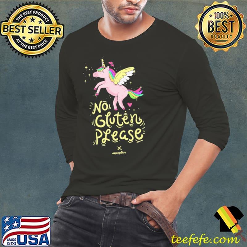 No Gluten Please Celiac Disease Awareness Unicorn s Long Sleeve Tee No Gluten Please Celiac Disease Awareness Unicorn s Long Sleeve Tee