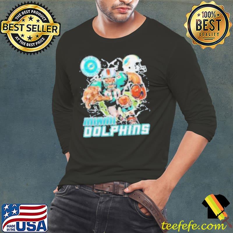 Official Mascot Breaking Through Wall Miami Dolphins Vintage s Long Sleeve Tee Official Mascot Breaking Through Wall Miami Dolphins Vintage s Long Sleeve Tee
