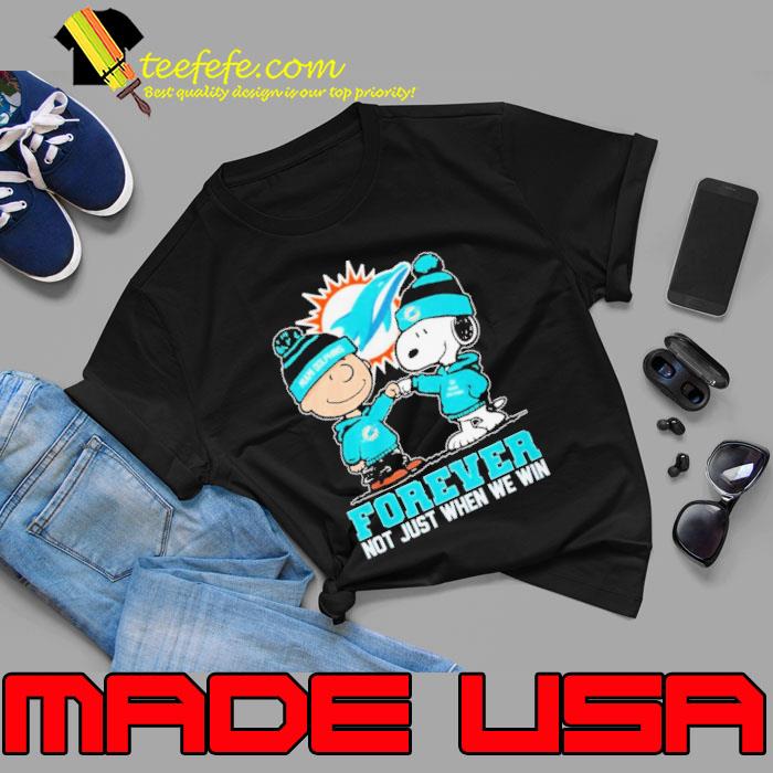 Peanuts Snoopy And Charlie Brown Miami Dolphins Forever Not Just When We Win Shirt Unisex Peanuts Snoopy And Charlie Brown Miami Dolphins Forever Not Just When We Win Shirt Unisex