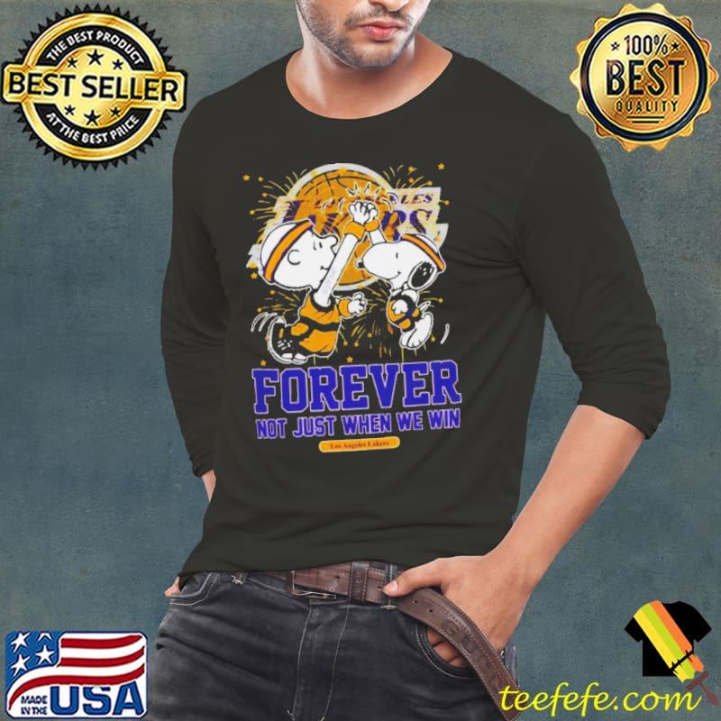 Peanuts Snoopy X Charlie Brown High Five Los Angeles Lakers Forever Not Just When We Win 2024 s Long Sleeve Tee Peanuts Snoopy X Charlie Brown High Five Los Angeles Lakers Forever Not Just When We Win 2024 s Long Sleeve Tee