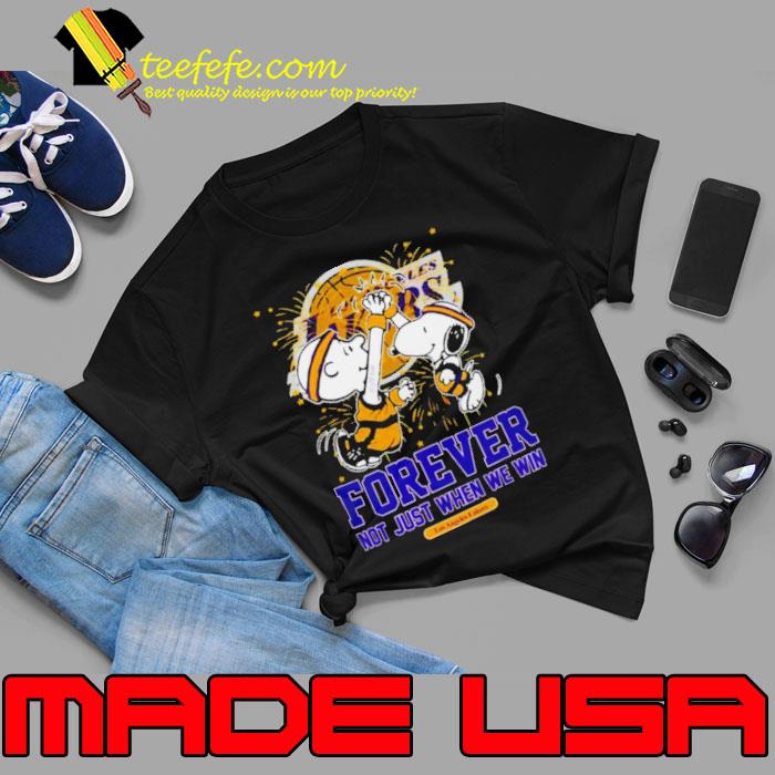 Peanuts Snoopy X Charlie Brown High Five Los Angeles Lakers Forever Not Just When We Win 2024 shirt
