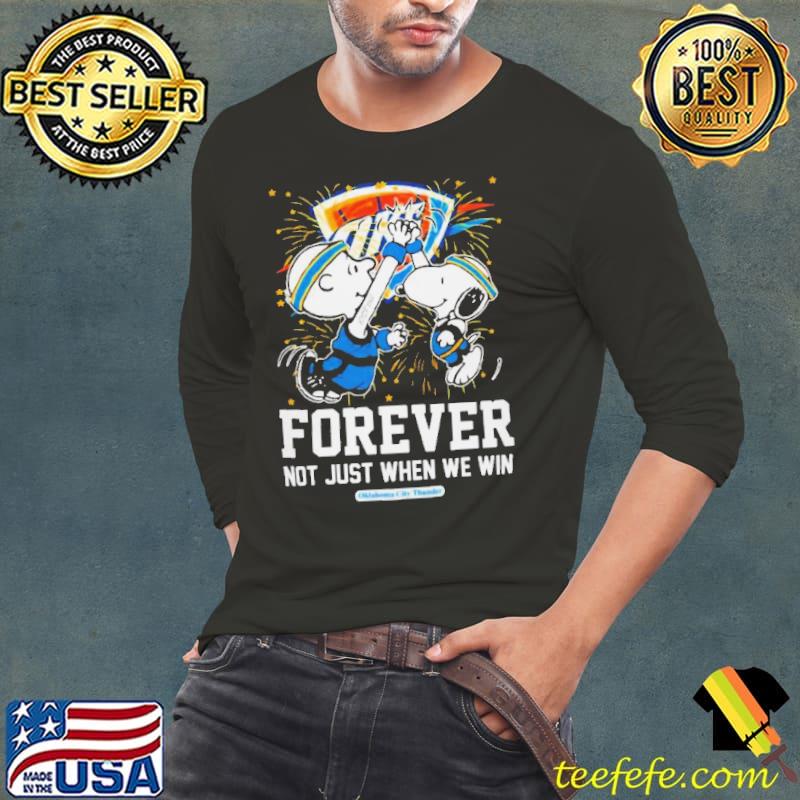 Peanuts Snoopy X Charlie Brown High Five Oklahoma City Thunder Forever Not Just When We Win 2024 s Long Sleeve Tee Peanuts Snoopy X Charlie Brown High Five Oklahoma City Thunder Forever Not Just When We Win 2024 s Long Sleeve Tee