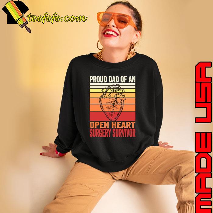 Proud Dad Of An Open Heart Heart Surgery Recovery Retro T-Shirt