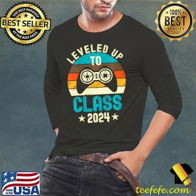 Senior Graduation Leveled Up Gamer 2024 Vintage T-Shirt