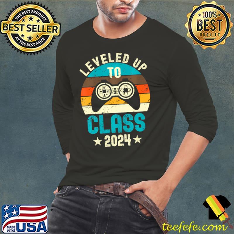 Senior Graduation Leveled Up Gamer 2024 Vintage T-Shirt