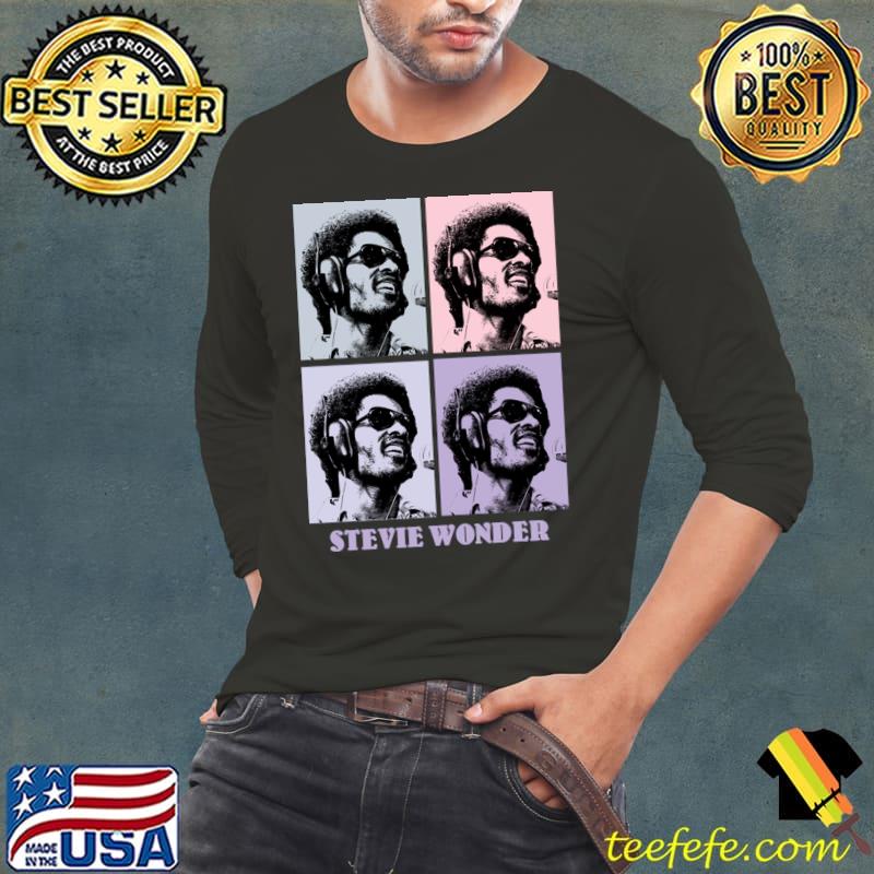 Stevie Wonder 80s Pop Art American singer-songwriter, musician record producer T-Shirt Long Sleeve Tee Stevie Wonder 80s Pop Art American singer-songwriter, musician record producer T-Shirt Long Sleeve Tee
