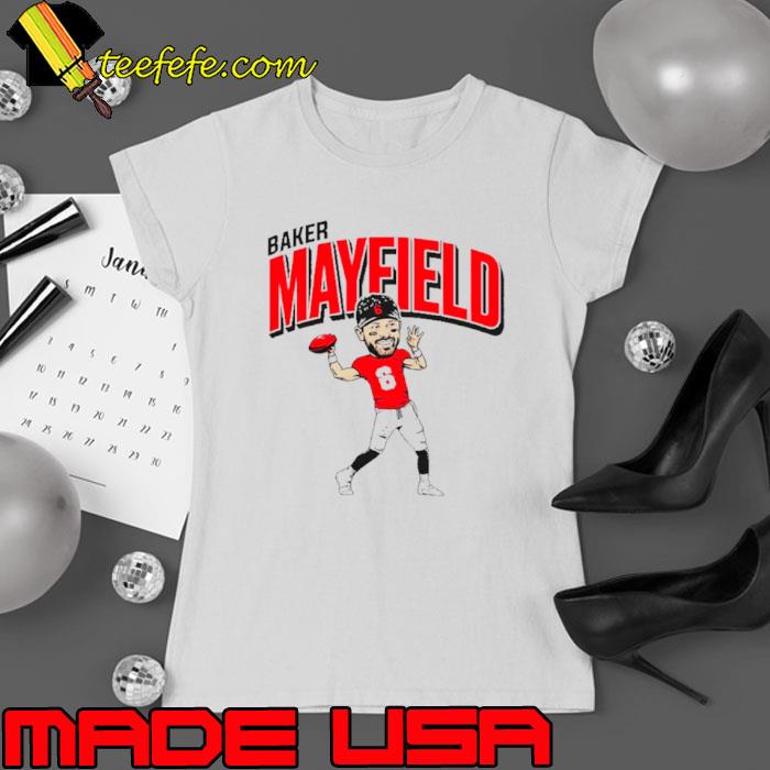 Tampa Bay Buccaneers Baker Mayfield Caricature s Ladies tee Tampa Bay Buccaneers Baker Mayfield Caricature s Ladies tee