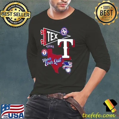 Texas Rangers Split Zone Never Ever Quit Shirt