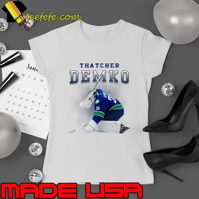 Thatcher Demko American professional ice hockey goaltender for the Vancouver Canucks T-Shirt