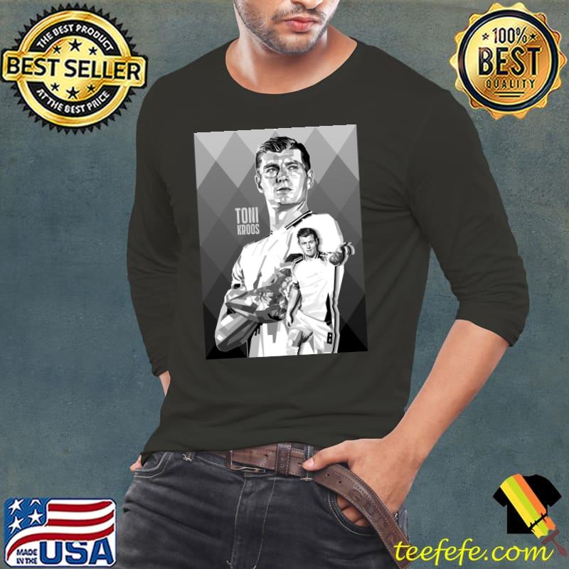 Toni Kroos Germany Greyscale German professional footballer T-Shirt Long Sleeve Tee Toni Kroos Germany Greyscale German professional footballer T-Shirt Long Sleeve Tee
