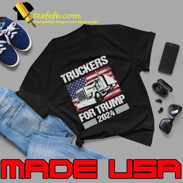Truckers For Trump 2024 American Flag Election T-Shirt Unisex Truckers For Trump 2024 American Flag Election T-Shirt Unisex