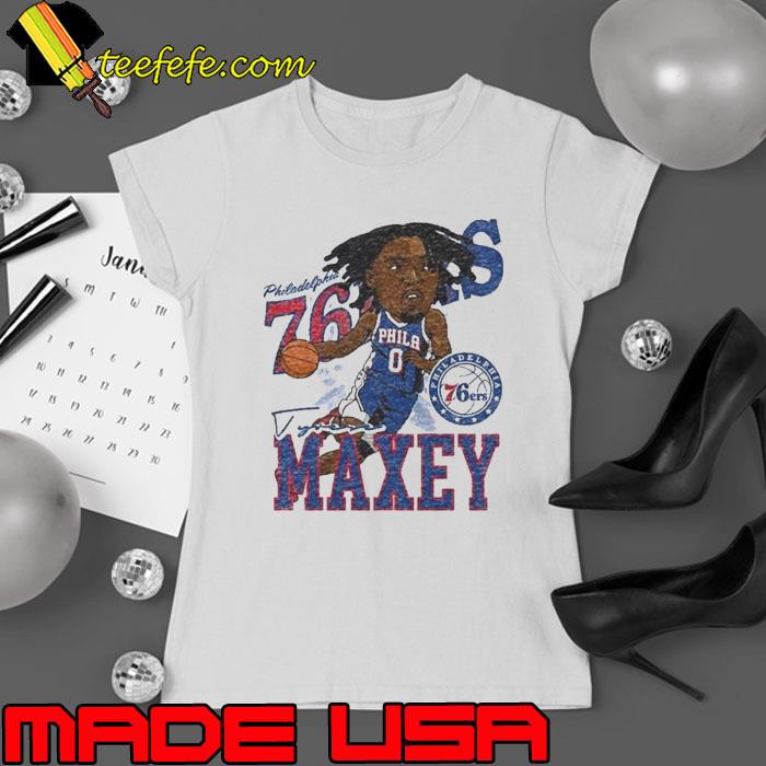 Tyrese Maxey Philadelphia 76ers Caricature Player Shirt Ladies tee Tyrese Maxey Philadelphia 76ers Caricature Player Shirt Ladies tee