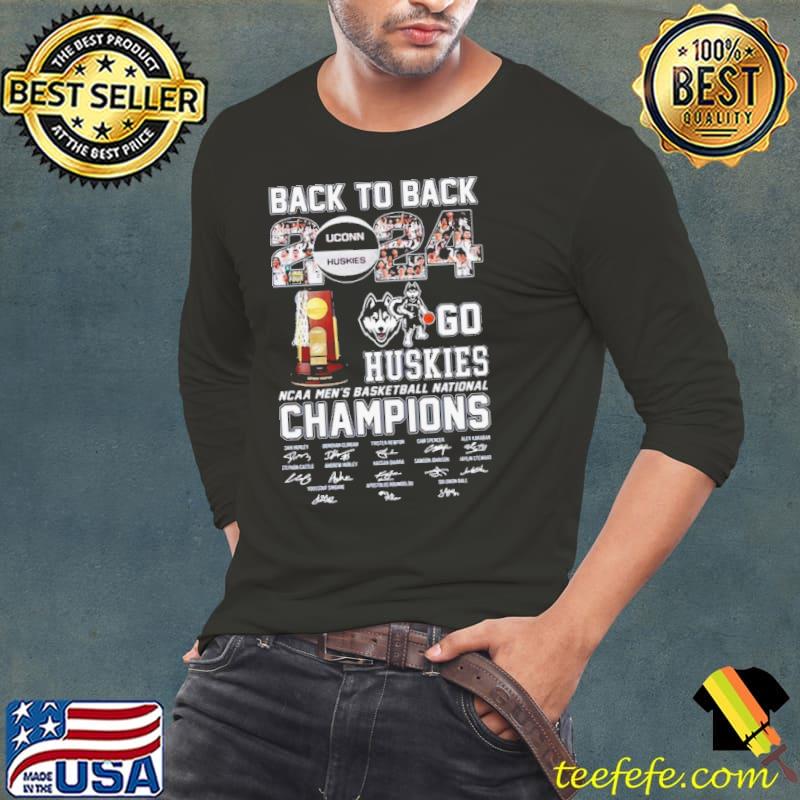 Uconn Huskies Back To Back 2024 Go Huskies NCAA Men’s Basketball National Champions Signatures Shirt Long Sleeve Tee Uconn Huskies Back To Back 2024 Go Huskies NCAA Men’s Basketball National Champions Signatures Shirt Long Sleeve Tee