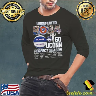 Uconn Huskies Undefeated 2024 Go Uconn Perfect Season Signatures Shirt