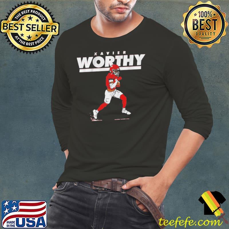 Xavier Worthy Kansas City Chiefs Shirt Long Sleeve Tee Xavier Worthy Kansas City Chiefs Shirt Long Sleeve Tee