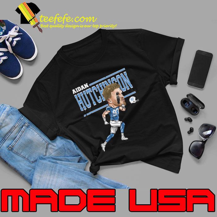 Aidan Hutchinson Detroit Cartoon American football defensive end T-Shirt Unisex Aidan Hutchinson Detroit Cartoon American football defensive end T-Shirt Unisex