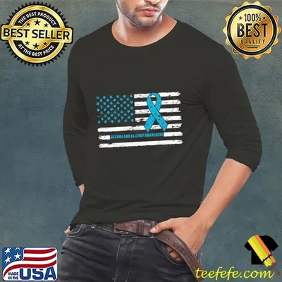 Asthma and Allergy Awareness American flag T-Shirt
