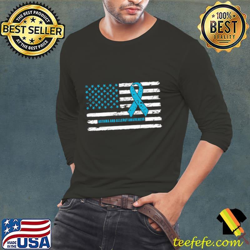 Asthma and Allergy Awareness American flag T-Shirt Asthma and Allergy Awareness American flag T-Shirt