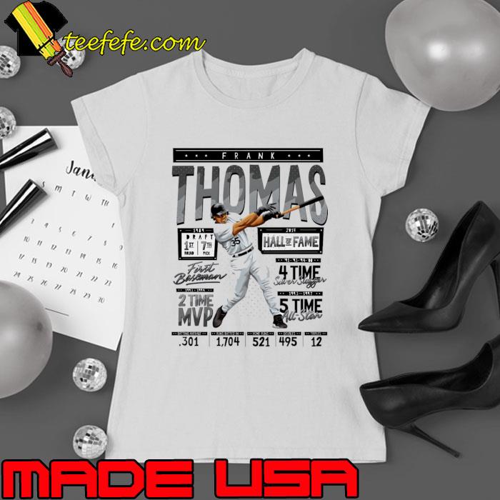 Awesome frank Thomas Chicago W Stats American former professional baseball designated hitter T-Shirt Ladies tee Awesome frank Thomas Chicago W Stats American former professional baseball designated hitter T-Shirt Ladies tee