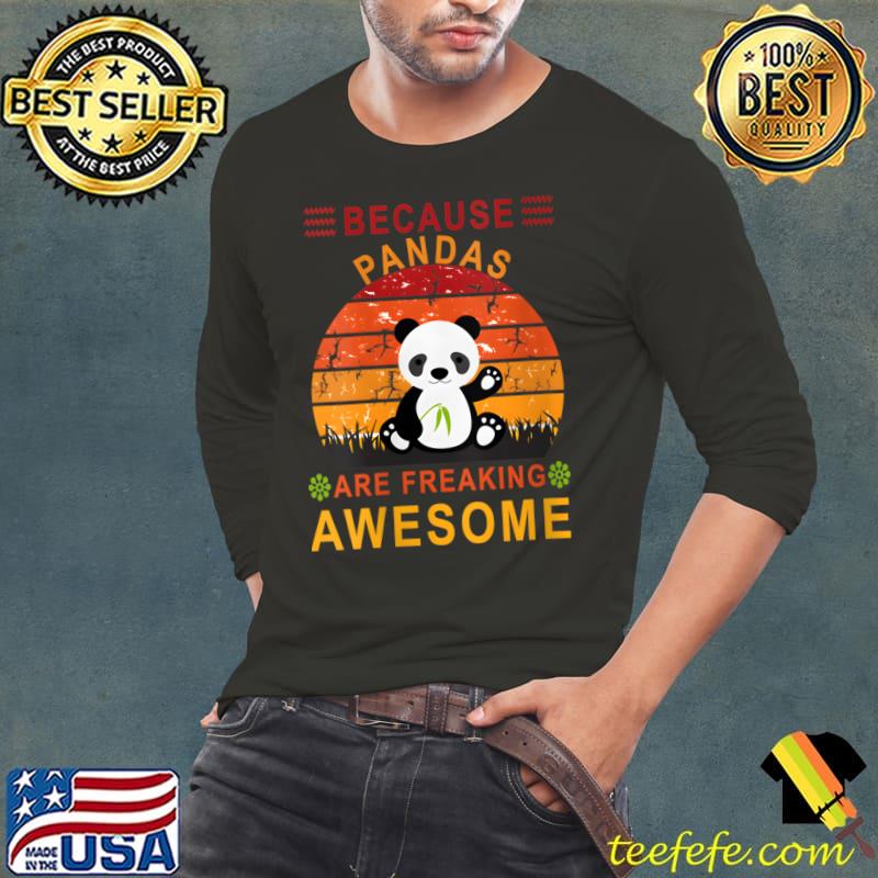 Because Pandas Are Freaking Awesome Vintage Sunset T-Shirt