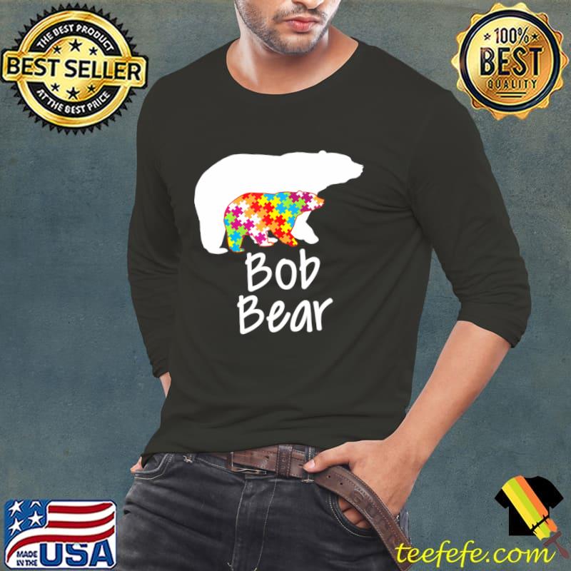 Bob Autism Awareness Bear Rainbow Puzzle Ribbon Day T-Shirt