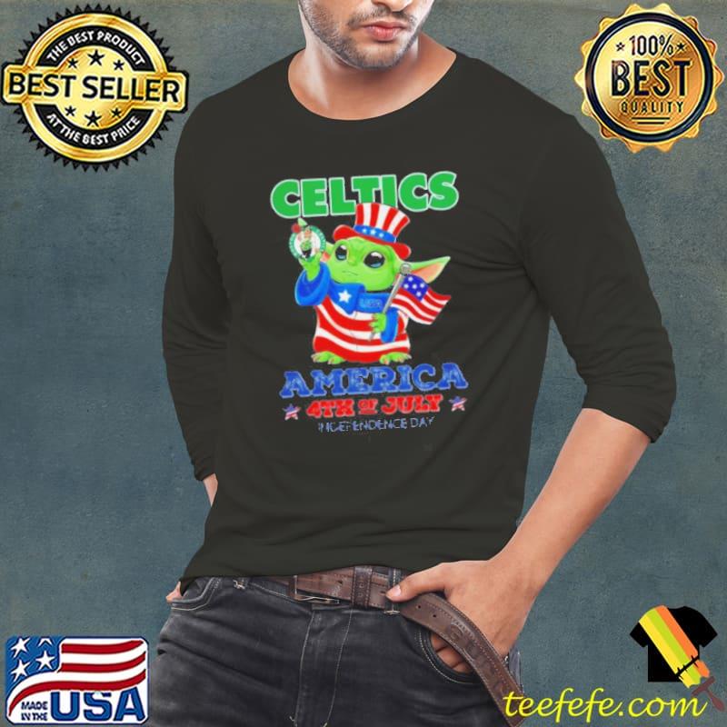 Boston Celtics Star Wars Baby Yoda America Independence Day Shirt Long Sleeve Tee Boston Celtics Star Wars Baby Yoda America Independence Day Shirt Long Sleeve Tee