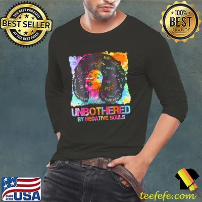 Break The Bias Black History Unbothered By Nagative Souls Watercolor T-Shirt