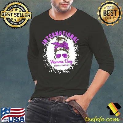 Break The Bias International Womens Day 2022 8 March 2022 Messy Bun Leopard T-Shirt