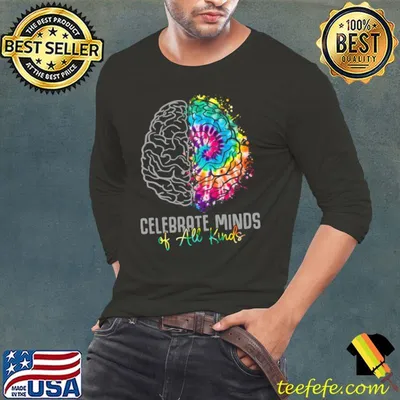 Celebrate Minds Of All Kinds Neurodiversity Mental Health Brain Watercolor T-Shirt