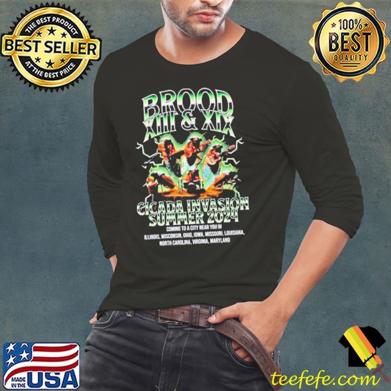 Cicada Summer 2024 Brood Xiii Brood Xix Vintage Bootleg 80s Band Style s Long Sleeve Tee Cicada Summer 2024 Brood Xiii Brood Xix Vintage Bootleg 80s Band Style s Long Sleeve Tee