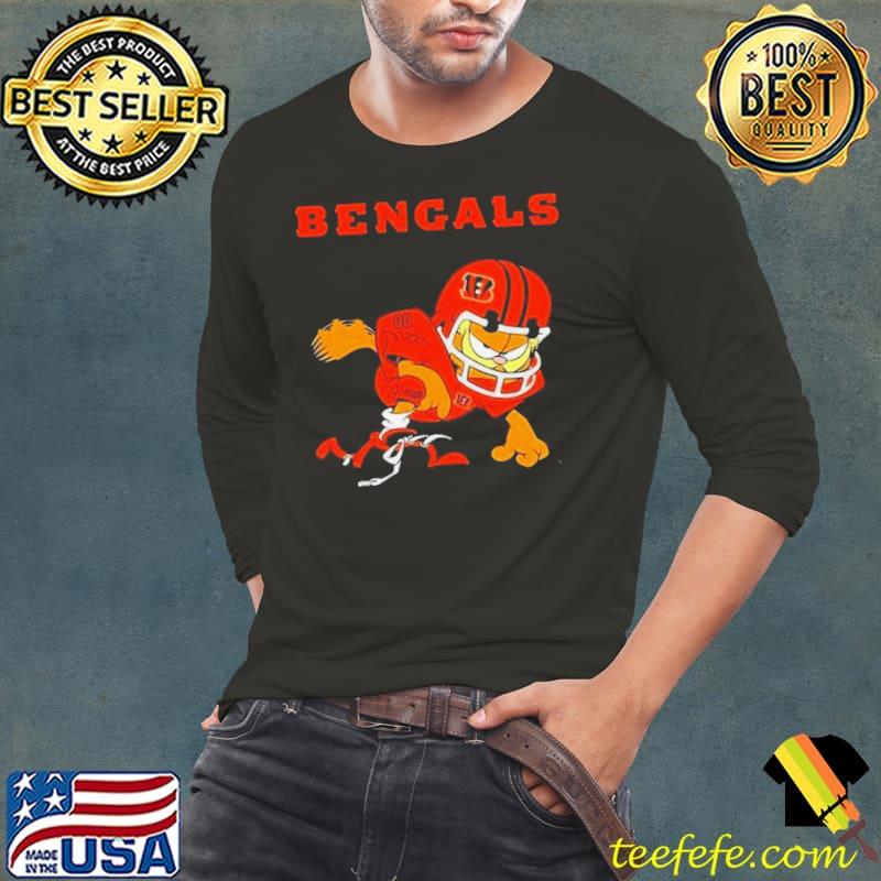 Cincinnati Bengals Garfield Cat Grumpy Football Player 2024 s Long Sleeve Tee Cincinnati Bengals Garfield Cat Grumpy Football Player 2024 s Long Sleeve Tee