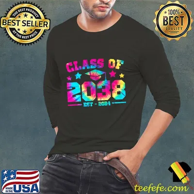 Class Of 2038 Grow With Me First Day Of School Tie Dye T-Shirt
