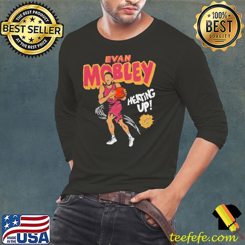Cleveland Cavaliers Evan Mobley heating up comic book shirt