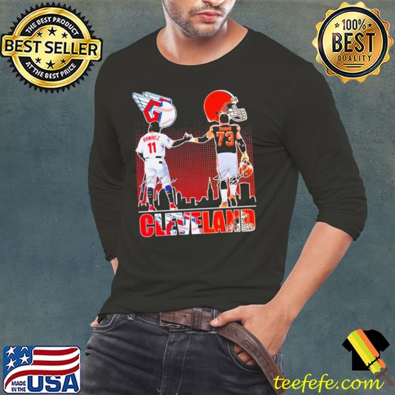 Cleveland Sports Teams Jose Ramirez And Joe Thomas Signatures Shirt Long Sleeve Tee Cleveland Sports Teams Jose Ramirez And Joe Thomas Signatures Shirt Long Sleeve Tee