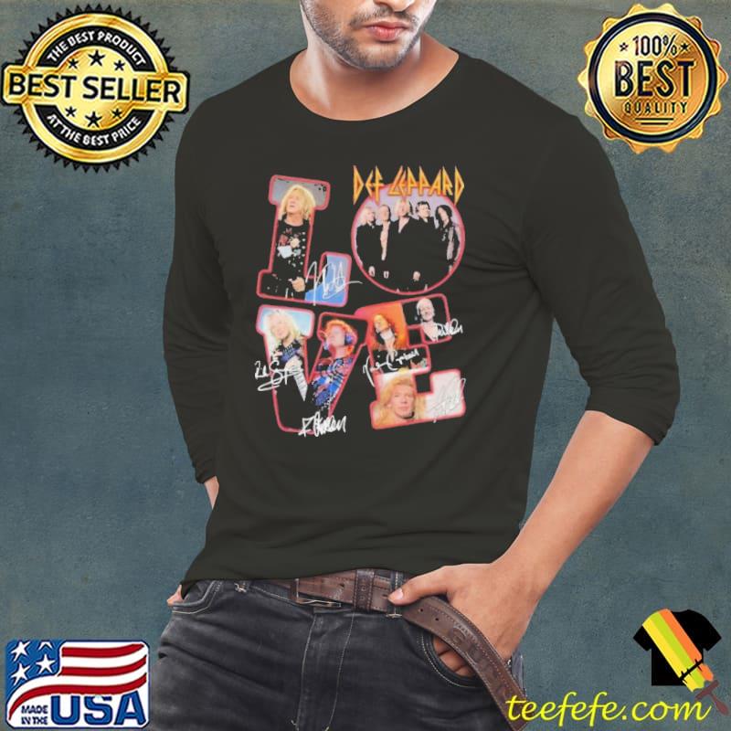 Def Leppard Rock Band Love Signatures Signatures Shirt
