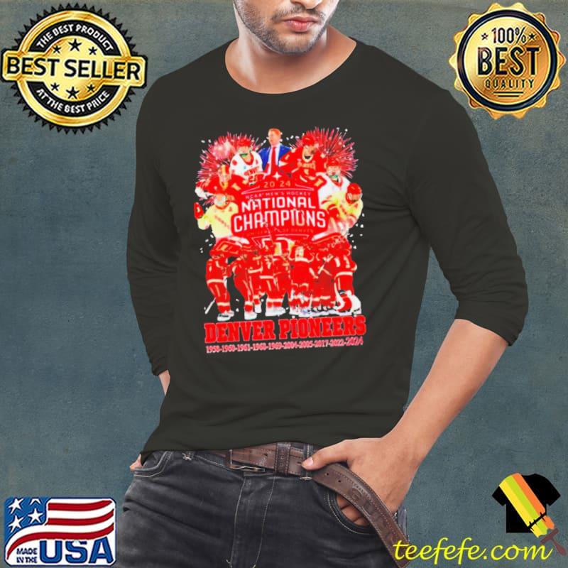 Denver Pioneers 2024 NCAA Men’s hockey national Champions University of Denver s Long Sleeve Tee Denver Pioneers 2024 NCAA Men’s hockey national Champions University of Denver s Long Sleeve Tee