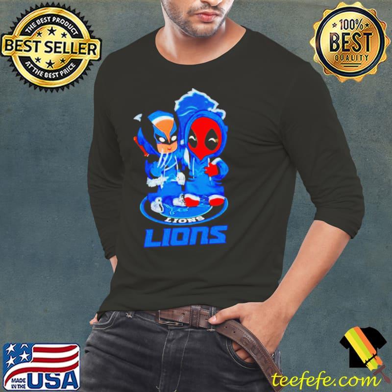 Detroit Lions Marvel Wolverine and Deadpool True friends s Long Sleeve Tee Detroit Lions Marvel Wolverine and Deadpool True friends s Long Sleeve Tee