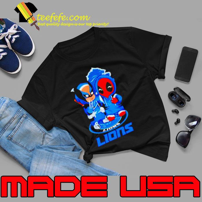 Detroit Lions Marvel Wolverine and Deadpool True friends s Unisex Detroit Lions Marvel Wolverine and Deadpool True friends s Unisex