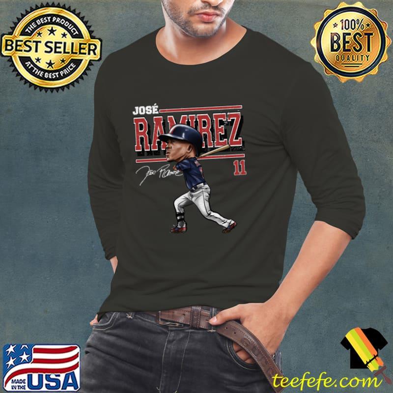 Dominican professional baseball third baseman jose ramirez cartoon T-Shirt Dominican professional baseball third baseman jose ramirez cartoon T-Shirt