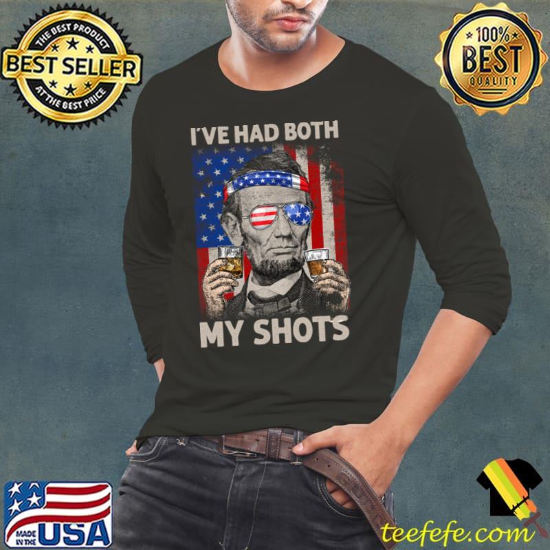 Funny lincoln 4th Of July I've Had Both My Shots Drinking Party Usa Flag T-Shirt Long Sleeve Tee Funny lincoln 4th Of July I've Had Both My Shots Drinking Party Usa Flag T-Shirt Long Sleeve Tee