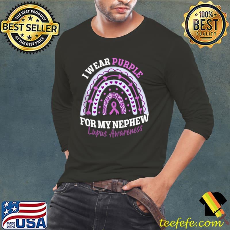 I Wear Purple For My Nephew Lupus Awareness Rainbow T-Shirt