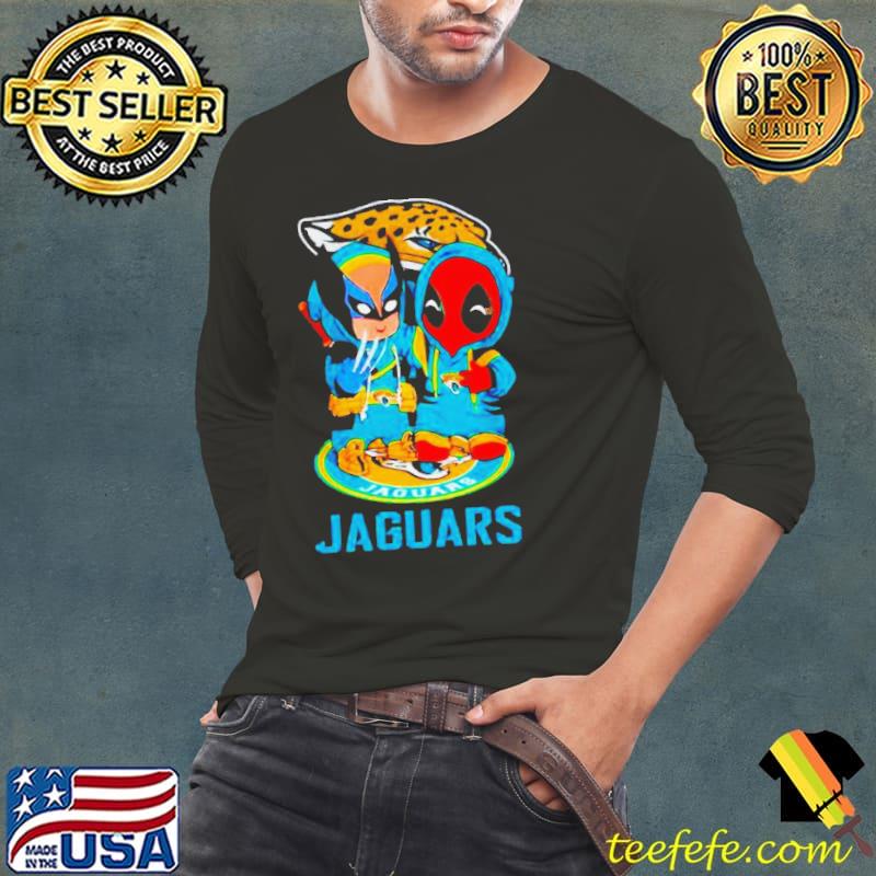 Jacksonville Jaguars Marvel Wolverine and Deadpool True friends s Long Sleeve Tee Jacksonville Jaguars Marvel Wolverine and Deadpool True friends s Long Sleeve Tee