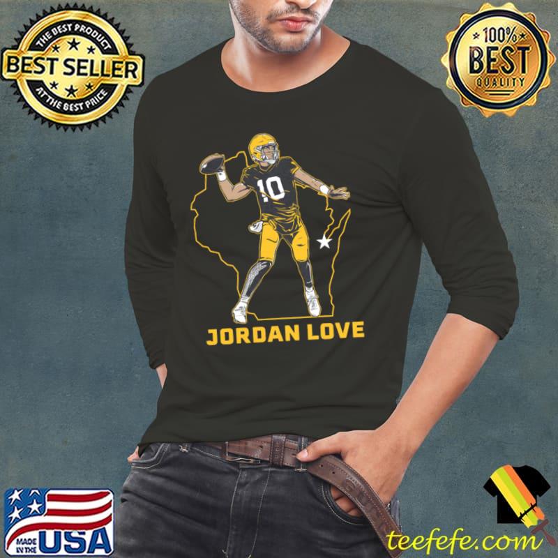 Jordan Love American football quarterback State Star T-Shirt Long Sleeve Tee Jordan Love American football quarterback State Star T-Shirt Long Sleeve Tee
