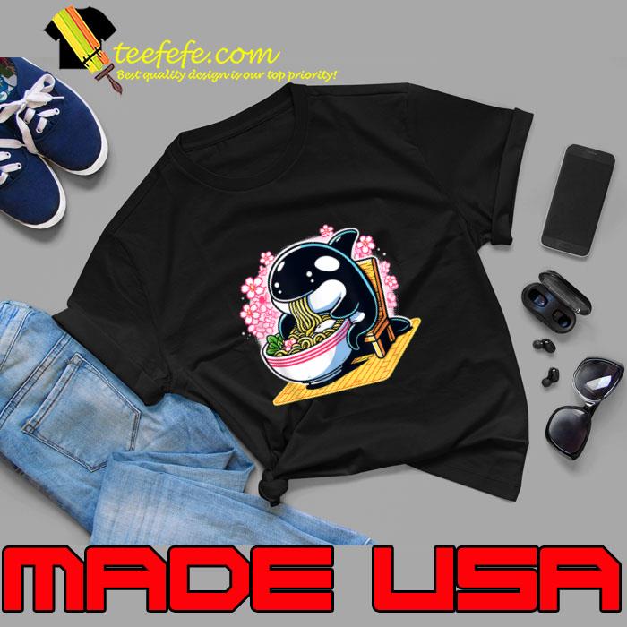 Kawaii Orca Whale Eating Ramen T-Shirt Unisex Kawaii Orca Whale Eating Ramen T-Shirt Unisex