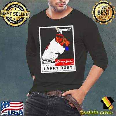 Larry Doby Cleveland throwback card shirt