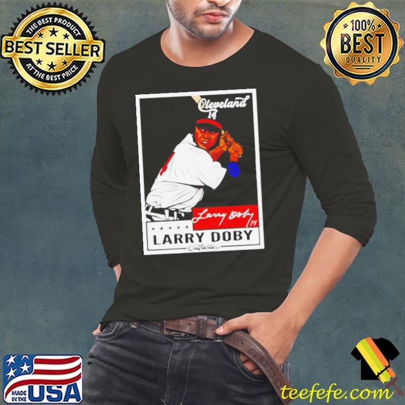 Larry Doby Cleveland throwback card shirt Larry Doby Cleveland throwback card shirt