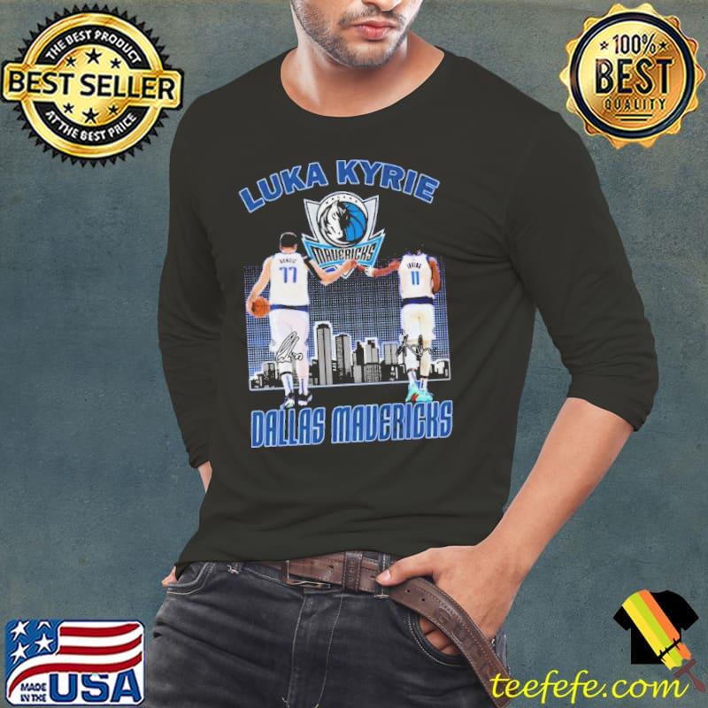 Luka Kyrie Dallas Mavericks Skyline Signatures Shirt Long Sleeve Tee Luka Kyrie Dallas Mavericks Skyline Signatures Shirt Long Sleeve Tee