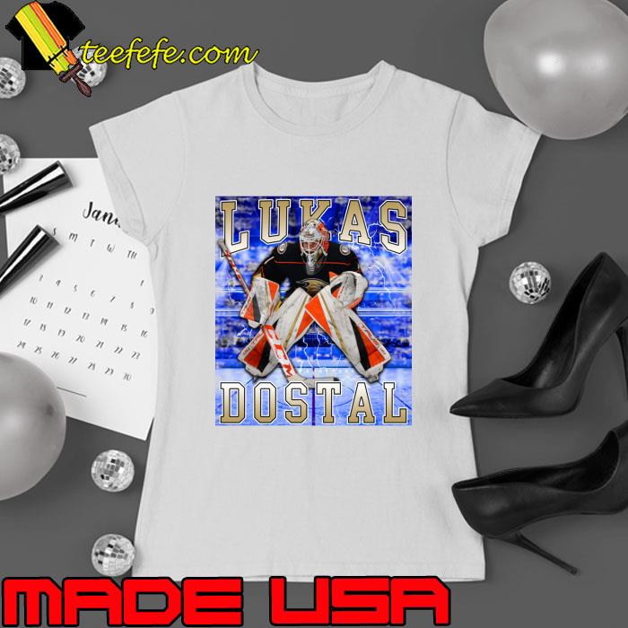 Lukas Dostal Czech professional ice hockey goaltender Anaheim Ducks T-Shirt Ladies tee Lukas Dostal Czech professional ice hockey goaltender Anaheim Ducks T-Shirt Ladies tee